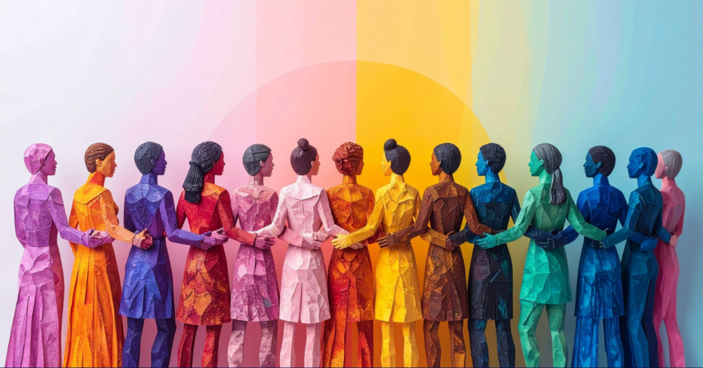 Frauen* stehen zusammen im Kampf für Frauenrechte