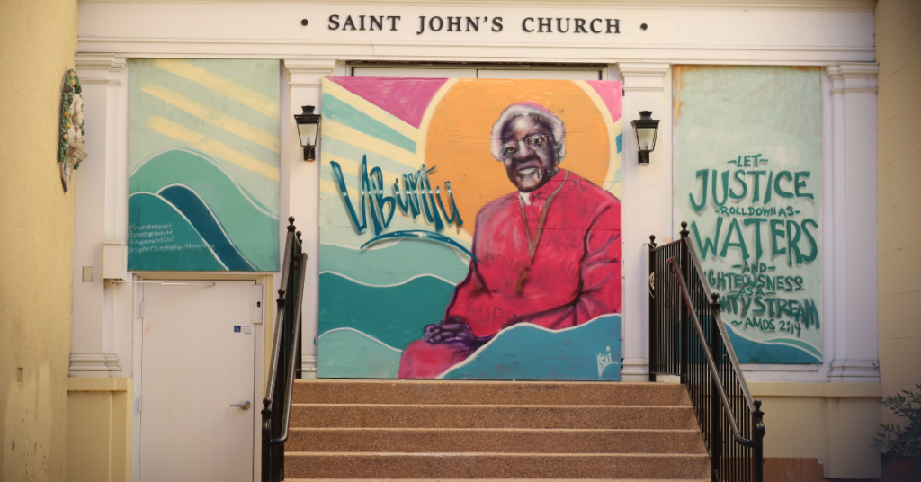Graffiti von Erzbischof Desmond Tutu.
